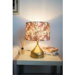 retro home design Eskitme Ayaklı Çiçek Baskılı Abajur Masa Lambası Salon Yatak Odası
