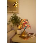 retro home design Eskitme Ayaklı Kadife Tavus Kuşu Detaylı Silindir Masa Lambası Dekoratif Abajur Salon Yatak Odası