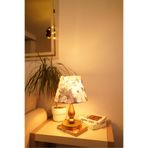 retro home design Eskitme Ayaklı Mor Çiçek Detaylı Silindir Masa Lambası Dekoratif Abajur Salon Yatak Odası
