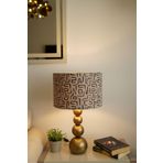 retro home design Eskitme Ayaklı Silindir Kadife Kumaşlı Labirent Desenli Masa Lambası Abajur 1 Adet Salon Yatak Odası