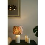 retro home design Krem Ayaklı Çok Yapraklı Kadife Kumaş Şapkalı Şık Yatak Odası Salon Abajur Özel Modern