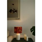 retro home design Krem Ayaklı Kırmızı Çiçek Baskılı Kumaş Şapkalı Şık Yatak Odası Salon Abajur Özel Modern