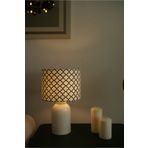 retro home design Krem Ayaklı Siyah Detaylı Baskı Kumaş Şapkalı Şık Yatak Odası Salon Abajur Özel Modern