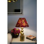 retro home design Özel Eskitme Ayaklı Baskı Kumaş Konik Çiçek Desenli Dekoratif Abajur Yatak Odası Salon