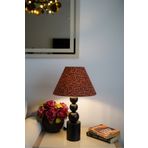 retro home design Özel Siyah Ayaklı Kadife Kumaş Konik Labirent Desenli Dekoratif Abajur Yatak Odası Salon