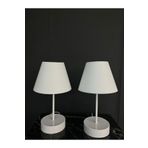 retro home design Pamuk Modern İkili Yatak Odası Abajur Beyaz Ayaklı Masa Lambası