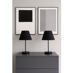 retro home design Pamuk Modern İkili Yatak Odası Abajur Siyah Ayaklı Masa Lambası