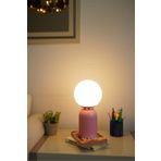 retro home design Pembe Ayaklı Beyaz Opal Camlı Masa Lambası Abajur 1 Adet Salon Yatak Odası