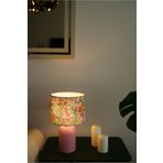 retro home design Pembe Ayaklı Renkli Çiçekli Baskı Kumaş Şapkalı Şık Yatak Odası Salon Abajur Özel Modern