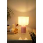retro home design Pembe Sıvama Ayaklı Beyaz Silindir Şapkalı Masa Lambası Abajur