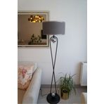 retro home design Sekiz Model Füme Krom Detaylı Şapkalı Siyah Krom Modern Tasarım Ayaklı Abajur Metal Lambader