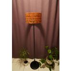 retro home design Siyah Ayaklı Baskılı Turuncu Kumaş Lambader Tek Ayaklı Dekoratif Salon Yatak Odası