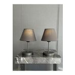 retro home design Siyah Şapkalı Pilli İki Adet Aç Kapa Butonlu Abajur Masa Lambası