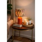 retro home design Turuncu Ayaklı Çok Yapraklı Kadife Model Kumaş Şapkalı Şık Yatak Odası Salon Abajur Özel Modern