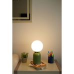retro home design Yeşil Ayaklı Beyaz Opal Camlı Masa Lambası Abajur 1 Adet Salon Yatak Odası