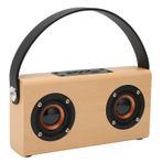 Retro Hoparlör, BT 4.3 Stereo Ses Ve Deri saplı Küçük Hoparlör, Açık Seyahat kampı Için Ev Taşınabilir Hoparlör Için Vintage Dekor (Bambu deseni (dışa aktarma sürümü))