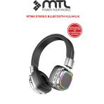 Retro Kablosuz Stereo Suni Deri Kafa Bluetooth Kulaklık Rgb Işık Extra Rahat Gürültü Azaltma Mt965