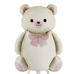 Retro Krem Sevimli Ayı Balon Büyük Teddy Bear Folyo Balon