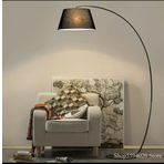 Retro Metal Dekoratif Rustik Siyah C Kol Başlık Köşe Lambası Lambader Başlık Çap:40 cm