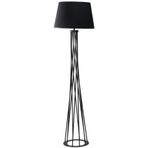 Retro Metal Dekoratif Siyah Köşe Lambası Lambader Başlık Çap:45 cm