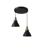 Retro Metal Siyah 2 Li Dekoratif Rustik Sarkıt Avize Çap:30 cm - 1
