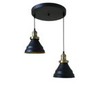 Retro Metal Siyah 2 Li Dekoratif Rustik Sarkıt Avize Çap:30 cm