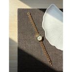 Retro Minimal Boncuk Kordon Vintage Kadın Kol Saati Gold - Altın