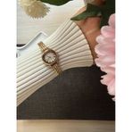 Retro Minimal Boncuk Kordon Vintage Kadın Kol Saati İçi Yeşil Sarı