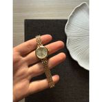 Retro Minimal Boncuk Kordon Vintage Kadın Kol Saati Yuvarlak - Altın