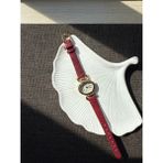 Retro Minimal Deri Kordon Vintage Kadın Kol Saati Kelebek Model - Altın