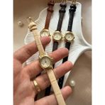 Retro Minimal Deri Kordon Vintage Kadın Kol Saati Minik - Altın