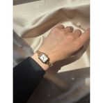 Retro Minimal Hasır Kordon Vintage Kadın Kol Saati Altın Kare
