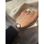 Retro Minimal Hasır Kordon Vintage Kadın Kol Saati Gümüş - Altın