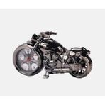 Retro Motorsiklet Çalar Saat Retro Klasik Model Motor Saat Masa Saati Plastik Analog - Gri