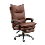 Retro Pembe PU Deri Yönetici Masası Sandalyesi Ergonomik Yüksek Sırt Desteği ve Lastik Tekerlekler - Bilgisayar Masası Ev Ofis ve Oyun için Şık Ofis Koltuğu