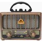 Retro Radyo Meiertaşınabilir Bluetooth Speaker ve Hoparlör Klasik Antika Tarzı Iç ve Dış Mekan Multiband USB Girişli Dekoratif Klasik Radyo 14CM x 21CM M-1933BT - Koyu Kahverengi