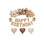 Retro Renkler Doğum Günü Balon Zincir Set, KREM
