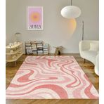Retro Rose Groovy Yatak Odası ve Oturma Odası için Halı Modern Trend Tasarım Büyük 120x150 cm Şık Ev Dekoru İç Mekanlar için Mükemmel