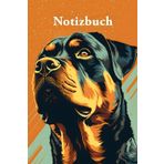 Retro Rottweiler: Liniertes Notizbuch