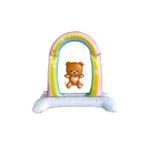 Retro Salıncakta Sallanan Ayıcık Folyo Balon Ayaklı Baby Shower Balon