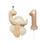 Retro Şapkali Dinazor Folyo Balonlu Yaş Balon Set, 1