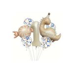 Retro Şapkali Dinazor Şeker Folyolu Yaş Balon Set, 1