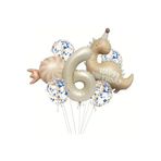 Retro Şapkali Dinazor Şeker Folyolu Yaş Balon Set, 6