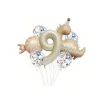 Retro Şapkali Dinazor Şeker Folyolu Yaş Balon Set, 9