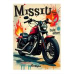 Retro Stilde Motosiklet Posteri Hediyelik Ahşap Tablo