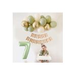 Retro Su Yeşili Rakam Folyo Balon Küf Yeşili Pastel Balon Zincir Seti Doğum Günü Parti Seti Süsü, 778899852217