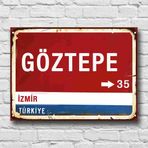 RETRO TABLO GÖZTEPE YÖN TABELASI RETRO TABLO 22x30 cm