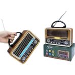 Retro Taşınabilir Radyo NS-7069BT – Fm/am/sw3 Çoklu Frekans – Bluetooth Usb/tf Kart Mp3 Çalar – Şarjlı Ahşap Görünümlü Radyo - Kahverengi