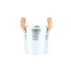 Retro Time Time Galvaniz Saksı - Gri - 16x14 cm ( 1 ADET )