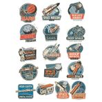 Retro Uzay Sticker Set 8 16 Parça Telefon, Tablet, Defter, Laptop Sticker
